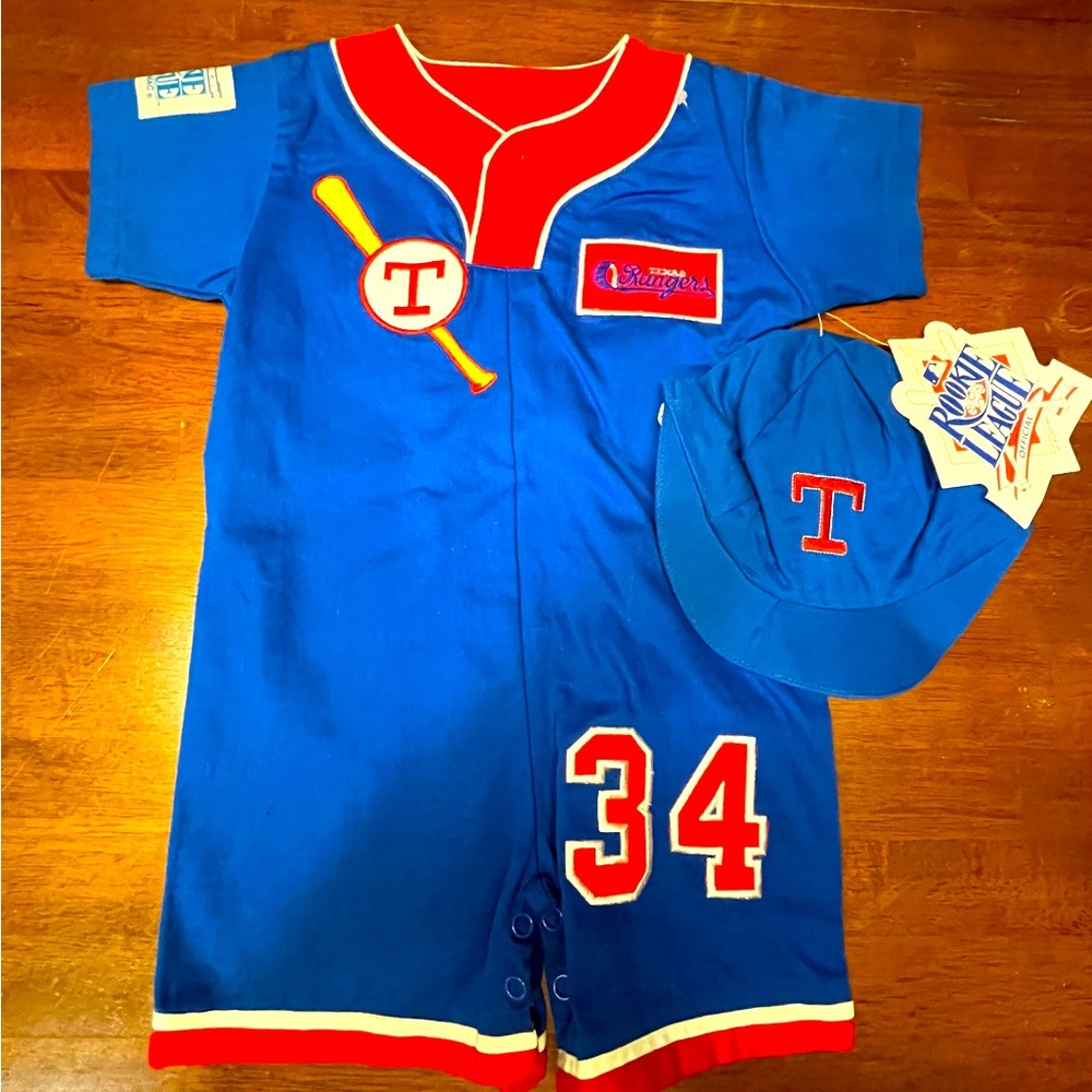 Texas Rangers MLB 34 Nolan Ryan vintage infant embroidered jumper. NWT.